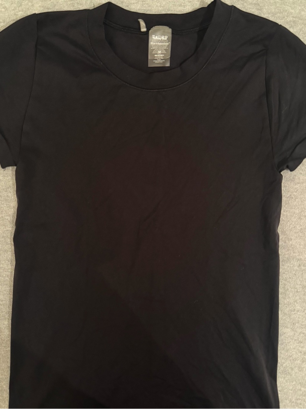 Sunday Best Seamless Tee Crewneck Short Sleeve Top - Black